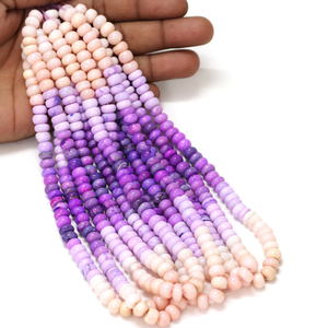 Hermosas cuentas de ópalo multicolor en forma de rondel, lisas, de 15 pulgadas, 7-10 mm, de colores mixtos, cuentas de ópalo liso de calidad AAA para joyería. - Product Image 1