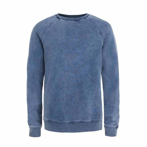 เสื้อสเวตเชิ้ตผู้ชายผ้าฝ้าย 100% น้ำหนักเบา ล้างสีแบบแอซิด ทรงเรียบง่าย คอกลม แขนยาว สไตล์ฤดูหนาว - Product Image 1