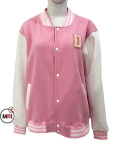 Women's Stylish Comfortable Full-Sleeve Baseball Varsity Jacket Button Welt Pockets Cotton-Filled <b>Printed</b> Embroidery Breathable - Product Image 1