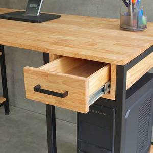 Rubber Wood <b>Computer</b> <b>Desk</b> with Integrated Shelves and Drawers Iron Frame for Home Office-COD68049 - Product Image 6