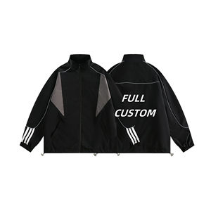 ชุดวอร์มสองชิ้นของผู้ชายกางเกงโพลีเอสเตอร์สองชิ้นแบบรูดซิปของโรงเรียนแนววินเทจผ้าไนลอน90แบบออกแบบได้ตามต้องการ - Product Image 4