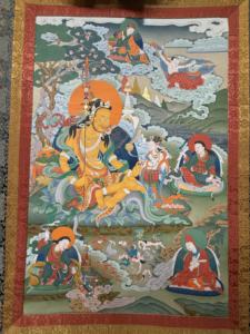 Thangka peint à la main : Guru Nyima <span class=keywords><strong>Ozer</strong></span> - Rayons du soleil - Product Image 2