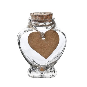 Thủy Tinh Trong Suốt Có Nhu Cầu Chai Với Chữa Bệnh Đá Hình Trái Tim Có Nhu Cầu Lưu Trữ Chai Lọ Với Nút Chai Thân Thiện Với Môi - Product Image 2