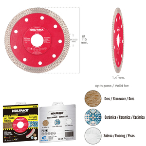 Disco Diamante Ø 115 mm. Porcellanati, Gres, Ceramica, Solerias. Segmento da 10 mm. - Product Image 2