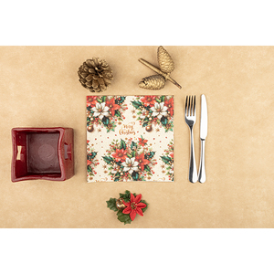 Servilletas con Estampado Digital de Feliz Navidad de 40x40cm, Bambulux Eco, 50 Unidades, B2B - Product Image 1