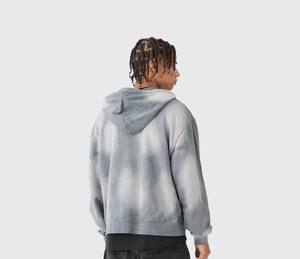 Vente en gros de sweats à capuche avec fermeture éclair unisexe avec logo personnalisé pour hommes, avec broderie abîmée au soleil sur la poche avant - Product Image 3