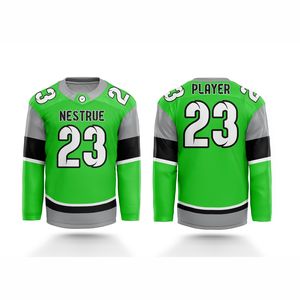 OEM ODM Maillot de hockey sur glace personnalisé Uniforme d'équipe Tissu à séchage rapide respirant Vêtements de sport à manches longues Conception de chemise de hockey sur glace pour hommes - Product Image 1