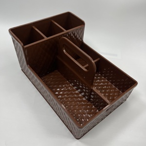 Custom PP Multi-Compartment <b>Plastic</b> Tray with Drain Hole Handle Restaurant Dining Table OEM/ODM Custom Logo <b>Storage</b> <b>Bins</b> & <b>Boxes</b> - Product Image 3