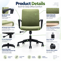 Chaise de bureau moderne en tissu, confortable pour les employés, avec rembourrage doux et base durable pour le lieu de travail quotidien