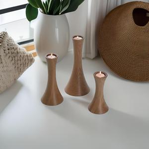 Porte-bougie rond en bois fait main pour la décoration de la maison et de Noël, taille personnalisable, fabriqué en Inde - Product Image 5