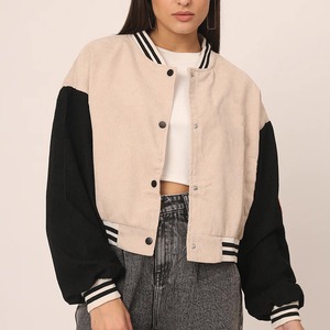 Precio razonable de lujo de cuero de las mujeres Varsity Jacket Letterman High Street Style Venta al por mayor de invierno Street Wear chaqueta para las mujeres - Product Image 5