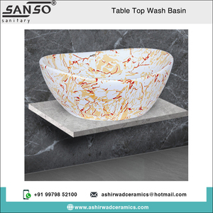 Fregadero de baño de mesa de artículos sanitarios de forma ovalada de nuevo diseño de calidad premium buscado a nivel mundial proveedor indio genuino - Product Image 2