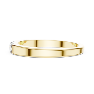 Anillo de Boda Minimalista de Oro Amarillo de 14K y 18K con Tres Diamantes Cultivados en Laboratorio con Corte Brillante Redondo, Joyería de Fábrica al por Mayor - Product Image 5