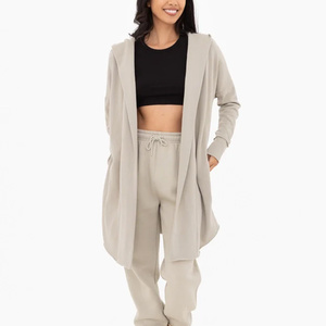 Women's Customizable Cotton Blend Eco-Friendly Longline Pullover Hoodie Oversized Fleece Winter Streetwear Plus Size OEM - Product Image 1
