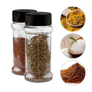 Bocaux à épices carrés transparents avec couvercles à secouer pour un rangement simple du sel, du poivre, des herbes et des condiments mélangés - Product Image 1