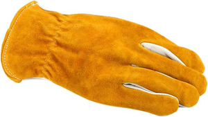 Gants de travail en cuir de vachette pour hommes paume en cuir pleine fleur avec sécurité résistante à l'abrasion et flexible - Product Image 3