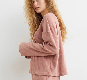 ชุดนอนลำลองผ้าฝ้ายแท้ 100% สำหรับผู้หญิง แขนยาว มีกระเป๋า เหมาะสำหรับใส่ในบ้าน สวมใส่สบายสำหรับฤดูใบไม้ผลิและฤดูใบไม้ร่วง - Product Image 2