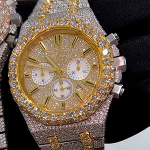 Superventas totalmente personalizado Iced Out Diamond Moissanite Watch para hombres Hip Hop Diamond Jewelry reloj regalo - Product Image 2