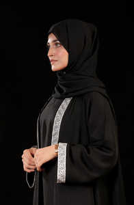 BEIGE PLATED CLOSED ABAYA CUSTOMIZE COLOUR ACCEPTED ABAYA DESIGN BEST SELLING ISLAMIC CLOTHING LOW MOQ PLUS SIZE ABAYA UMBRELLA - Product Image 3