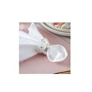 Décoration personnalisée en métal argenté en forme de couronne avec un rond de serviette en cristal Vaisselle Design décoratif Anneaux de serviette royaux - Product Image 1