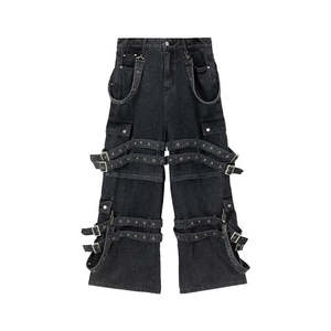 Custom logo Manufacturer High Quality <b>Wide</b> <b>Leg</b> Pockets Baggy Cargo Jogger Pants <b>Men</b> <b>Trousers</b> Work Casual Streetwear Pant <b>for</b> <b>Men</b> - Product Image 3