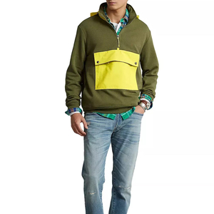 Sudadera con capucha deportiva de alta calidad para hombre con cuello levantado, Jersey transpirable con media cremallera, estampado de moda, ODM personalizado para adultos, Invierno - Product Image 3
