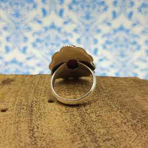 La plus belle bague de créateur bohème en argent sterling 925 avec pierres précieuses semi-précieuses en grès. - Product Image 2