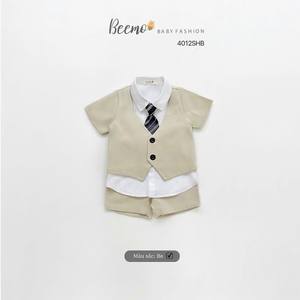 Conjunto de Caballero de 4 piezas de alta calidad para bebés, recién llegados, tendencias de moda de verano, chaleco de manga corta con corbata, venta al por mayor de Vietnam - Product Image 5