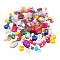 PLOMA AC137 80g Strass en plastique à motifs 10mm-50mm, mélange aléatoire, pierres à coudre pour bijoux, sacs et vêtements