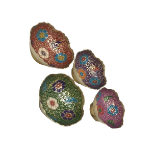 Juego de 6 tazones redondos para servir chocolates de tamaño personalizado, pintados a mano, de latón, para servir alimentos, de la India. - Product Image 6
