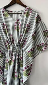 ชุดเดรสแขนยาวสไตล์เกาหลีสำหรับผู้หญิง, ผ้าฝ้าย100% พิมพ์ลายดอกไม้ใส่นอนชายหาดใส่บิกินี่น้ำหนักเบาธรรมชาติ - Product Image 2