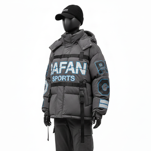 Women Puffer Jacket Winter Wear GSM Polyester <b>Fabric</b> Soft Touch <b>Grey</b> Panels Custom Logo Print Puffer Jacket for women - Product Image 4