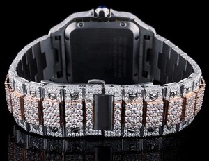 Mouvement automatique de haute qualité fait à la main personnalisé entièrement glacé en acier inoxydable Hip Hop Moissanite diamant montre pour l'exportation indienne - Product Image 2