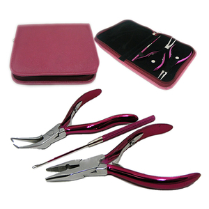 ชุดคีมต่อผมจมูกแบบเข็มเกรดสูงชุดคีมหนีบผมด้ามสีน้ำตาลเข้มชุดคีมทำจากสแตนเลส - Product Image 1