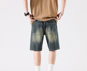 Short en jean 100% coton de qualité supérieure pour homme, ajustable, léger et anti-rides avec motif solide, entièrement personnalisable - Product Image 2