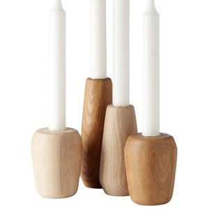 Support de bougies de mariage Vintage, centres de table, porte-bougies en bois inachevé pour la décoration - Product Image 2