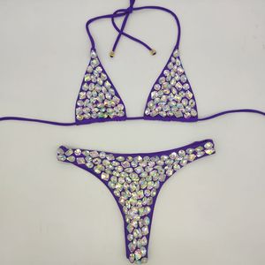 Bikini Sexy con Lentejuelas y Diamantes para Mujer, Traje de Baño de Lujo, Brillante con Cristales de Estrás, Conjunto de 2 Piezas para Fiesta en Club Nocturno, Personalizado - Product Image 2