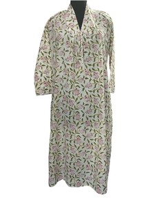 High Quality Women's Casual Cotton <b>Summer</b> Floor-Length Hand Drawn Printed Floral <b>Boho</b> Style Western <b>Dress</b> Indian Manufacturer - Product Image 3