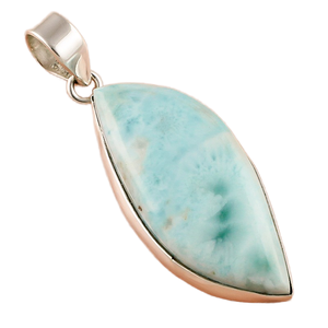 Colgante de piedras preciosas Larimar naturales de Plata de Ley 925, mayorista de joyería fina, dijes de boda - Product Image 1