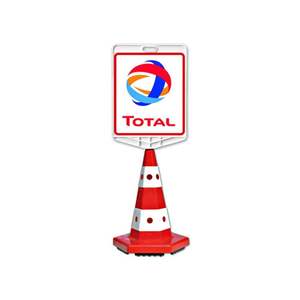 Ensemble de cônes de signalisation imprimés recto-verso avec logo, en plastique PC, pour avertissement routier et sécurité du trafic - Product Image 1