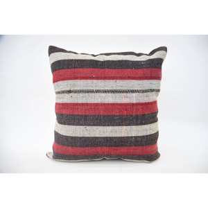 Coussin Kilim multicolore à motif vintage Coussin en laine de luxe 24x24 pouces Coussin décoratif tissé pour la literie du salon - Product Image 1