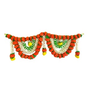 Cenefa de ventana de puerta India hecha a mano, cortina bordada Toran colgante de puerta grande, tapiz de pared de retales, puerta India - Product Image 3