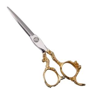 Proveedor de tijeras de corte de pelo de peluquero Tijeras de peluquería con mango de dragón grabado en oro - Product Image 2