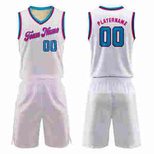 Uniforme de basket-ball imprimé par sublimation de haute qualité en gros, logo d'équipe personnalisé, numéros, 100% polyester, séchage rapide - Product Image 6