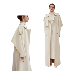 Trench-coat de qualité supérieure femmes Trench-coat Eunice à simple boutonnage vêtements d'hiver pour femmes mode durable blanche - Product Image 1