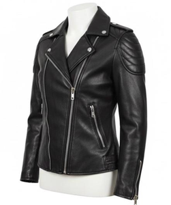 Chaqueta de Cuero de Oveja de Primera Calidad, Corte Entallado, Moderna, con Solapa Delantera, Suave y Transpirable para Mujer - Product Image 2