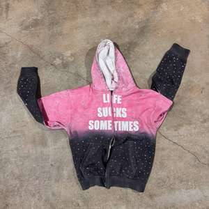 Fabricant OEM, sweat-shirt personnalisé à double couleur avec fermeture éclair, logo imprimé, impression d'écran personnalisée, logo, sweat-shirt surdimensionné entièrement recouvert de strass - Product Image 4