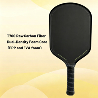 Paleta de Pickleball JAS T700 de Fibra de Carbono con Núcleo de Panal PP, Fabricación Personalizada OEM ODM JAS, Ligera, Profesional, con Diseño de Logotipo Personalizado