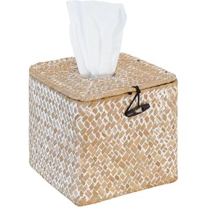 Boîte à mouchoirs en jonc de mer tissé à la main, boîte de rangement artisanale, écologique, naturelle, décoration intérieure et extérieure, vente en gros du Vietnam - Product Image 1