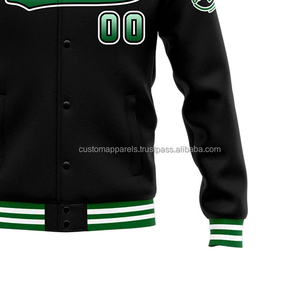 Premium Wool Varsity <b>Jacket</b> with Leather Sleeves Custom Embroidery High-End Varsity Coat for <b>Men</b> - Product Image 6